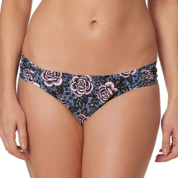 Pink Envelope Shirred Hipster Bikini Bottoms - Picture 1 of 6